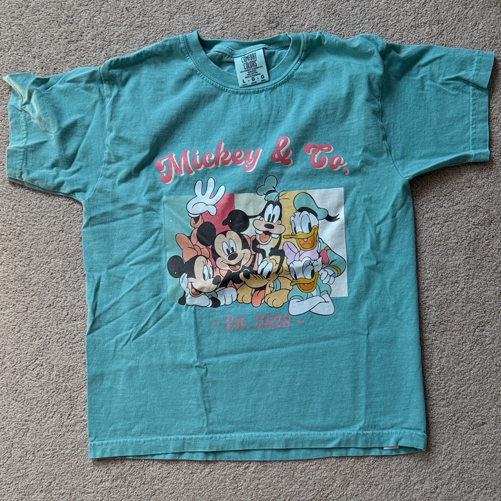 Disney Teal Mickey & Co. Short Sleeve Tee